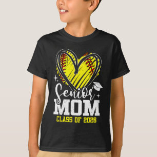 Proud Senior Mum Cl Of 2026 Softll Graduation Hear T-Shirt