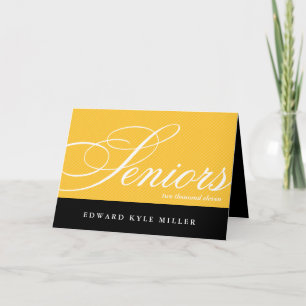 Proud seniors gold black graduation announcement