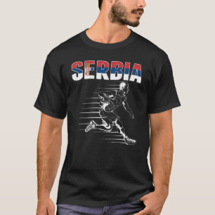 Proud Serbia Basketball Fans Jersey Serbian Flag B T-Shirt