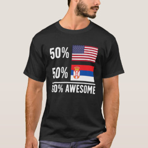 Proud Serbian American Flag Serbia Heritage USA T-Shirt