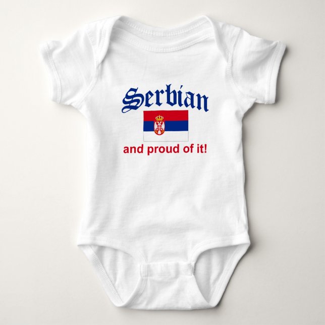 Proud Serbian Baby Bodysuit (Front)