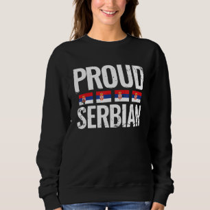 Proud Serbian Vintage Srbija Flag Serbia Sweatshirt