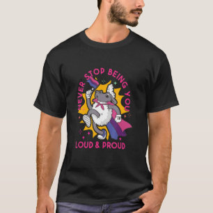 Proud Sheep With Bisexual Pride Flag  Never Stop B T-Shirt
