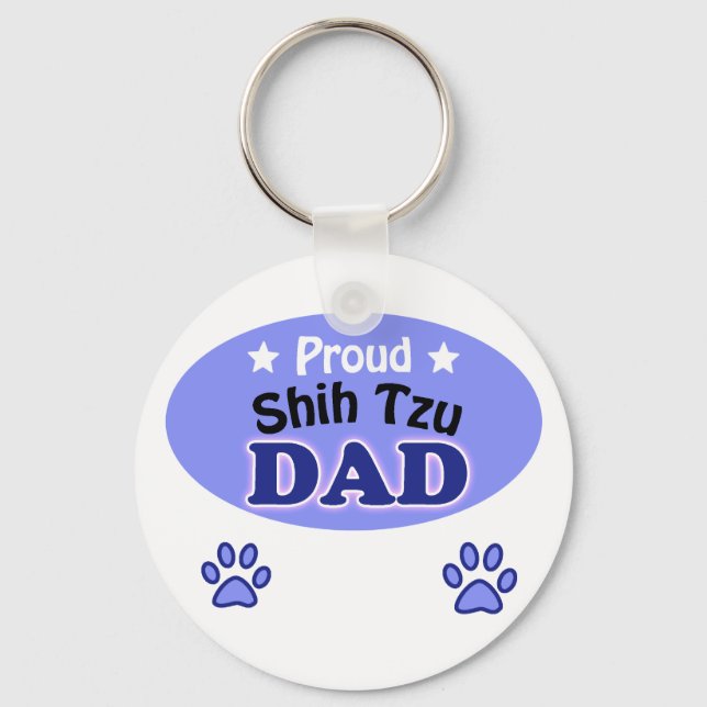Proud Shih Tzu Dad Key Ring (Front)