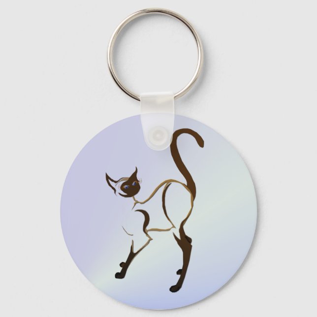 Proud Siamese Cat Keychain (Front)