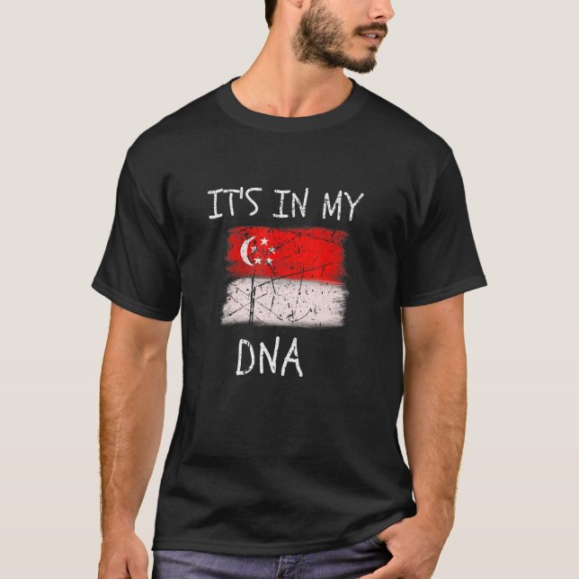 Proud Singaporean Pride It's in my DNA Singapore F T-Shirt (Front)