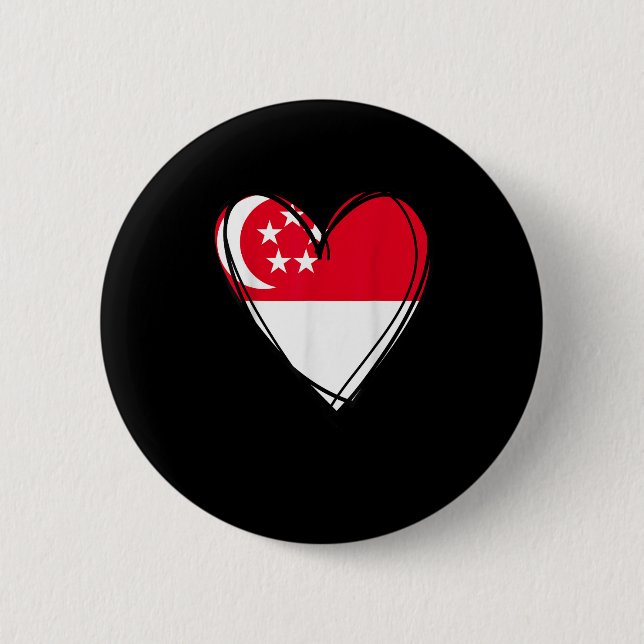 Proud Singarean Boy Girl Aunt Dad Mum Singare Flag 6 Cm Round Badge (Front)