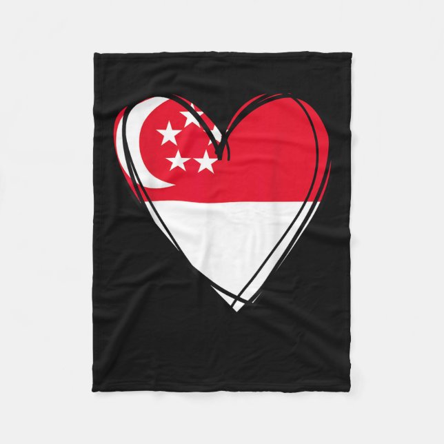 Proud Singarean Boy Girl Aunt Dad Mum Singare Flag Fleece Blanket (Front)