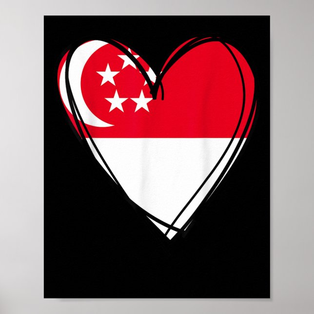 Proud Singarean Boy Girl Aunt Dad Mum Singare Flag Poster (Front)
