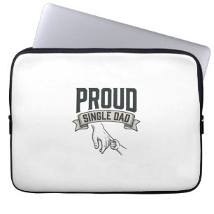Proud Single Dad Vintage Engraving Shirt Design_1 Laptop Sleeve