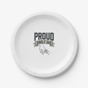 Proud Single Dad Vintage Engraving Shirt Design_1 Paper Plate