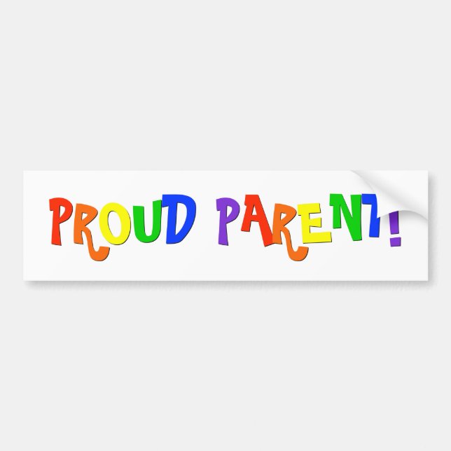 Proud Single Parent Gay Rainbow Bumper Sticker (Front)