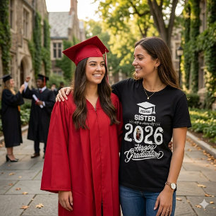 Proud Sister Class of 2026 Graduate Photo T-Shirt