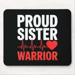 Proud sister heart warrior survivor support mouse mat