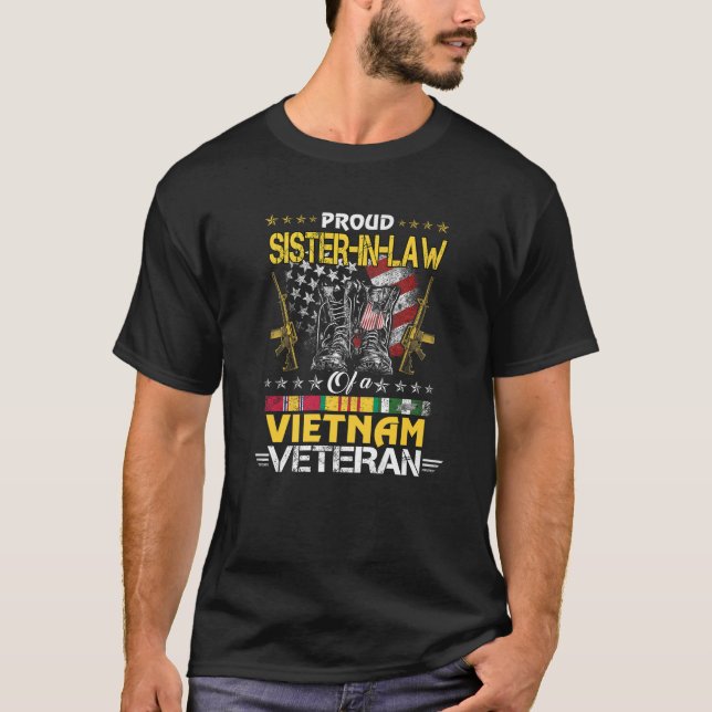 Proud Sister in Law of A Vietnam Veteran US Flag P T-Shirt (Front)
