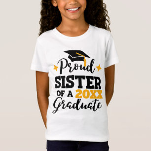 Proud Sister of a 2022 graduate black gold cap T-S T-Shirt