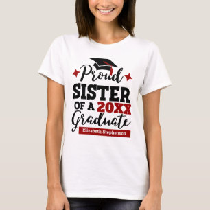 Proud Sister of a 2022 graduate black red cap T-Shirt