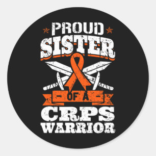 Proud Sister Of A Crps Warrior Rsd Awareness Ribbo Classic Round Sticker