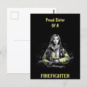 Proud Sister Of A FireFighter W Postcard