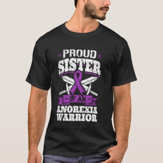 Proud Sister Of An Anorexia Warrior Purple Awarene T-Shirt