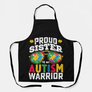 Proud Sister Of An Autism Warrior Family Apron