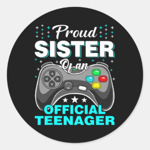 Proud Sister Official Teenager Video Game Top 13th Classic Round Sticker