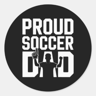 Proud Soccer Dad Cheerful Fan For Fathers _1 Classic Round Sticker