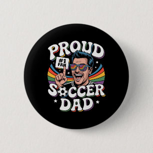 Proud Soccer Dad Cheerful Fan For Fathers _3  6 Cm Round Badge