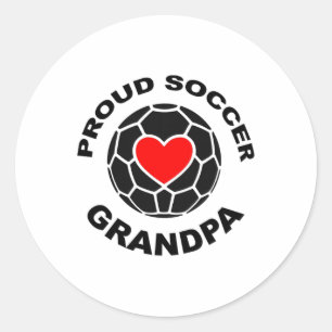 Proud Soccer Grandpa  Classic Round Sticker