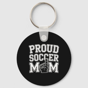 Proud Soccer Mum Cheerful Fan Support For Moms _2 Key Ring