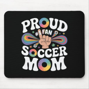 Proud Soccer Mum Cheerful Fan Support For Moms Mouse Mat