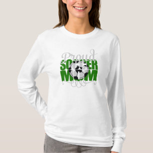 Proud Soccer Mum with Green letters T-Shirt