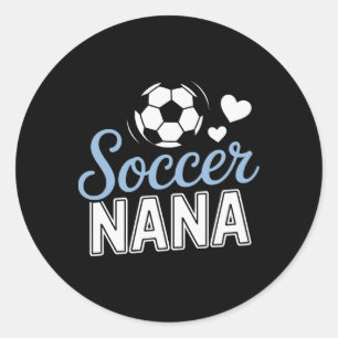 Proud Soccer Nana Supporting Grandkids At Matches Classic Round Sticker