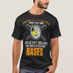 Proud Softball Dad Girl Stole My Heart T-Shirt