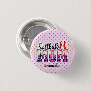 Proud Softball Mum Life 3 Cm Round Badge