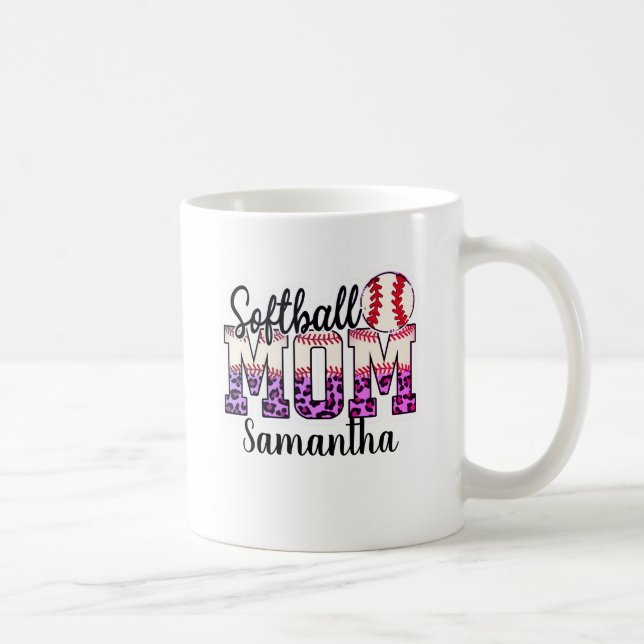 Proud Softball Mum Life Coffee Mug (Right)