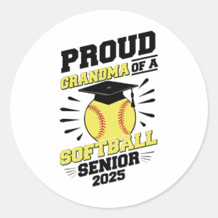 Proud Softll Senior Grandma Cl Of 2025 Graduation Classic Round Sticker