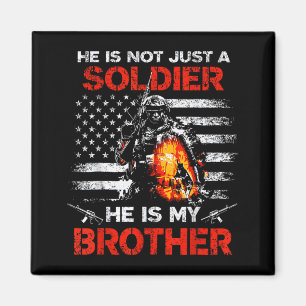 Proud Soldier Brother USA Flag Patriotic Magnet