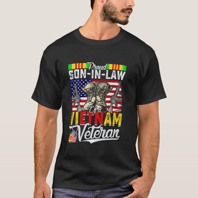 Proud Son In Law Of Mother Father In Law Veteran D T-Shirt (Front)