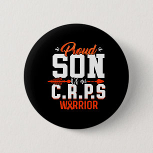 Proud Son Of A Crps Warrior Month Orange Ribbon 6 Cm Round Badge