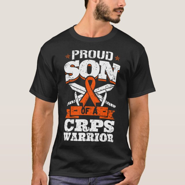 Proud Son Of A CRPS Warrior RSD Awareness Ribbon A T-Shirt (Front)