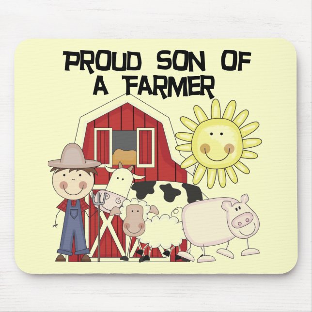 Proud Son of a Farmer Tshirts and Gifts Mouse Mat (Front)