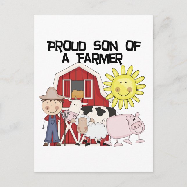 Proud Son of a Farmer Tshirts and Gifts Postcard (Front)