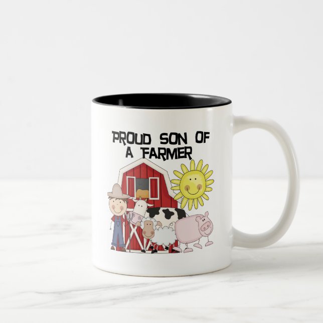 Proud Son of a Farmer Tshirts and Gifts Two-Tone Coffee Mug (Right)
