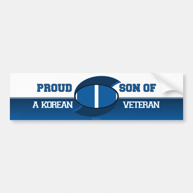 Proud Son of a Korean Veteran Bumper Sticker (Front)