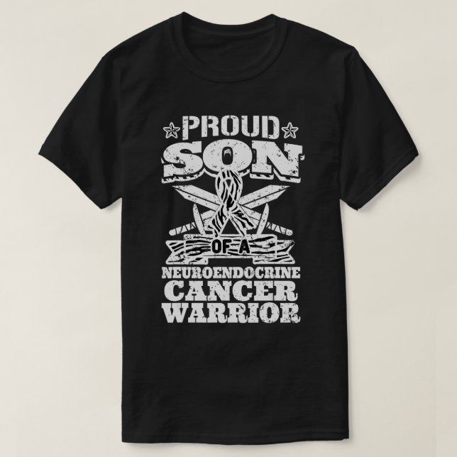 Proud Son Of A Neuroendocrine Cancer Warrior NET A T-Shirt (Design Front)