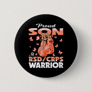 Proud Son Of A Rsd Crps Warrior Awareness Boxing G 6 Cm Round Badge