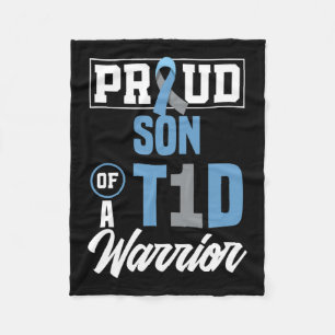 Proud Son Of A T1d Warrior Diabetes Awareness  Fleece Blanket