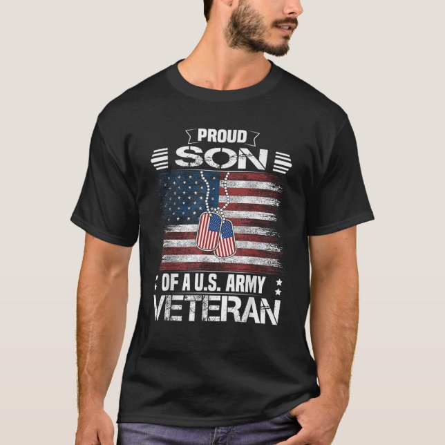 Proud Son Of A US Army Veteran Day Family Matching T-Shirt (Front)
