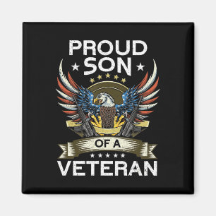Proud Son Of A Veteran USA Flag Proud American Ve Magnet